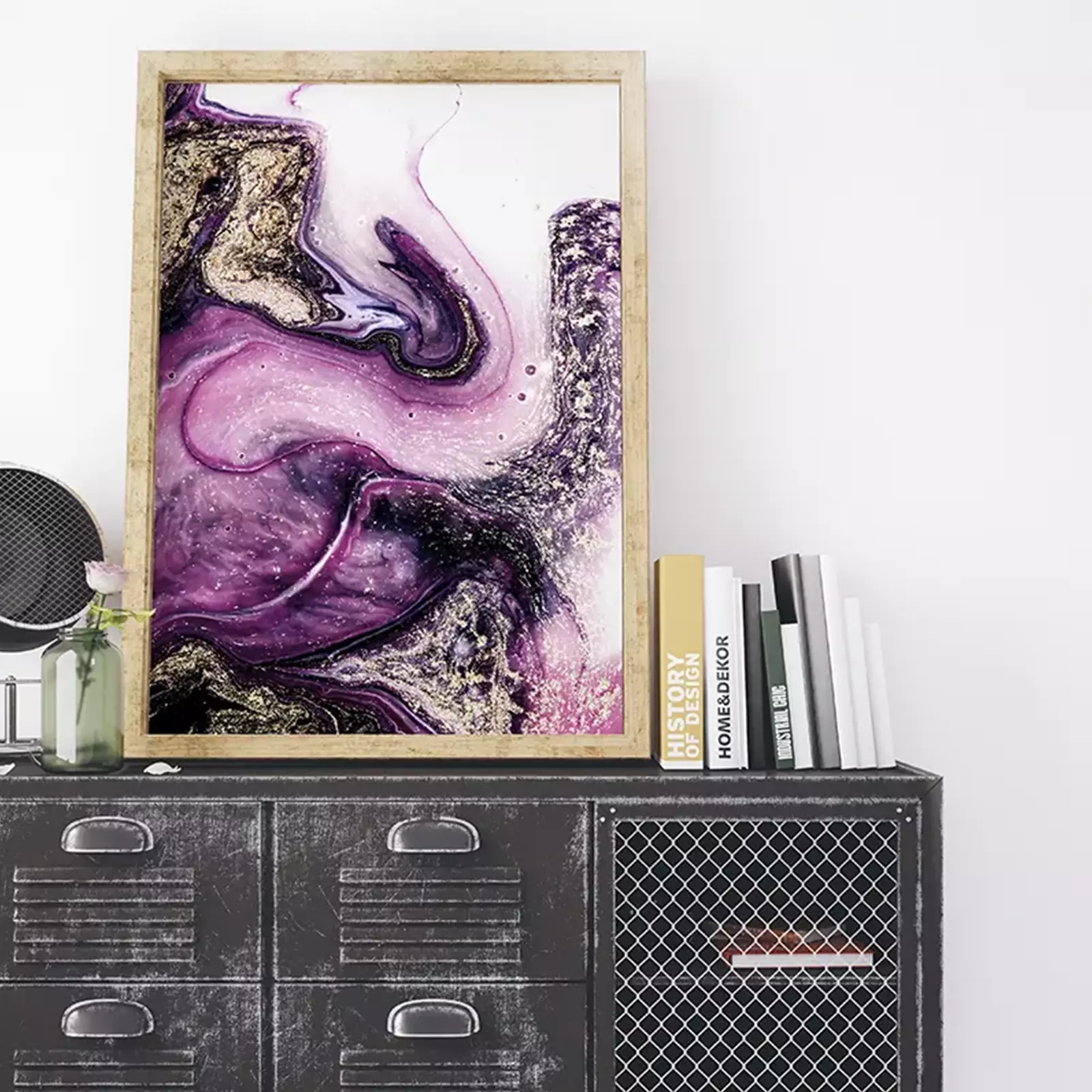Purple marble Gouache painting