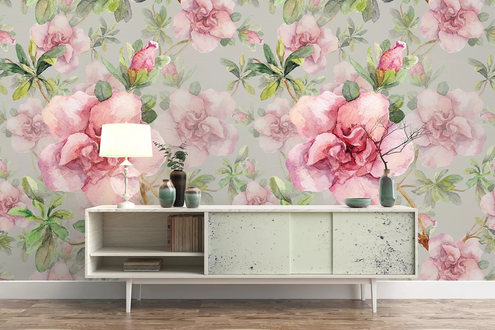 PINK AQUARELLE – Merawalaprint - Flowers Wallpaper